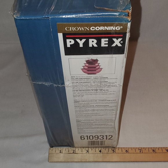 Vintage 1992 Crown Corning Cranberry Pyrex 4 Piece Mixing Bowl Set - Picture 9 of 9